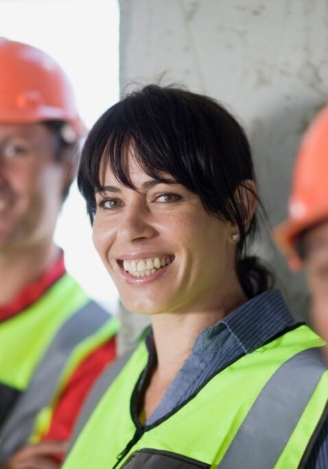 Group of smiling workers